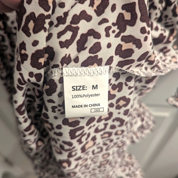 Vintage Zara Gathered Leopard Printed Dress MINI (M)⭐ - Picture 4 of 8